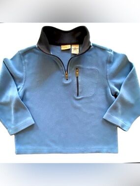 L.L. Bean Kids 1/4 Zip Fleece Pullover Carolina Blue Lightweight Soft Size 4
